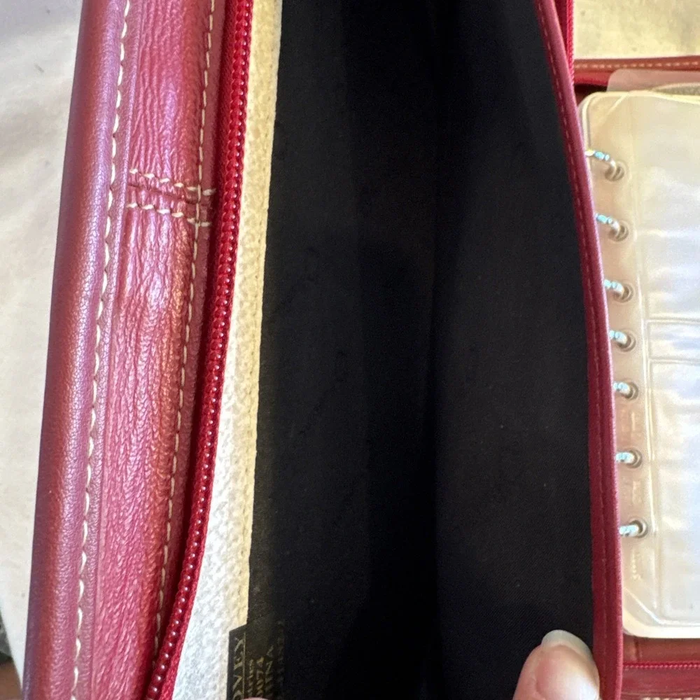 Franklin Covey 7 Ring Genuine Full Grain Leather Inside & Out 11x8